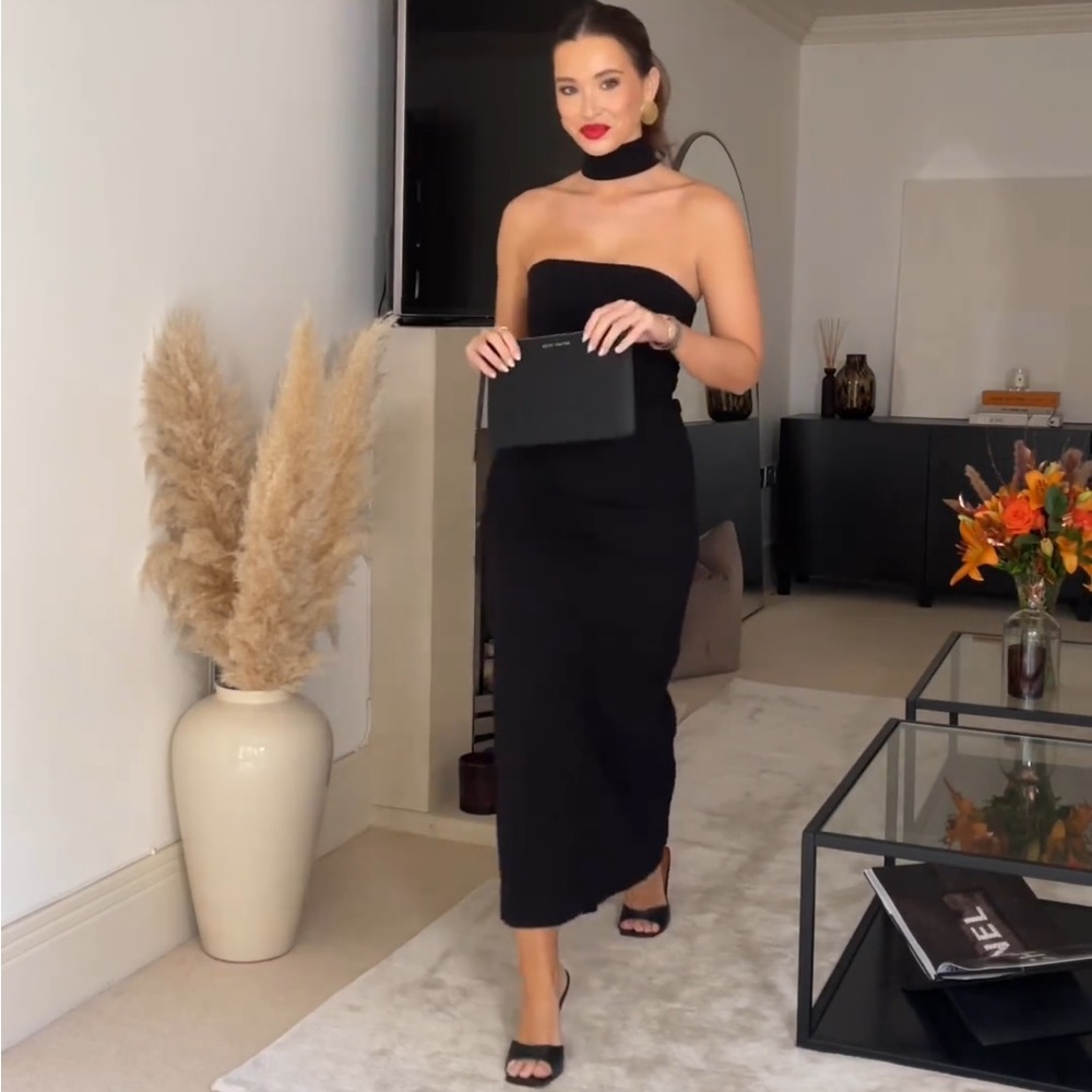 NWT Zara Draped Dress With Choker